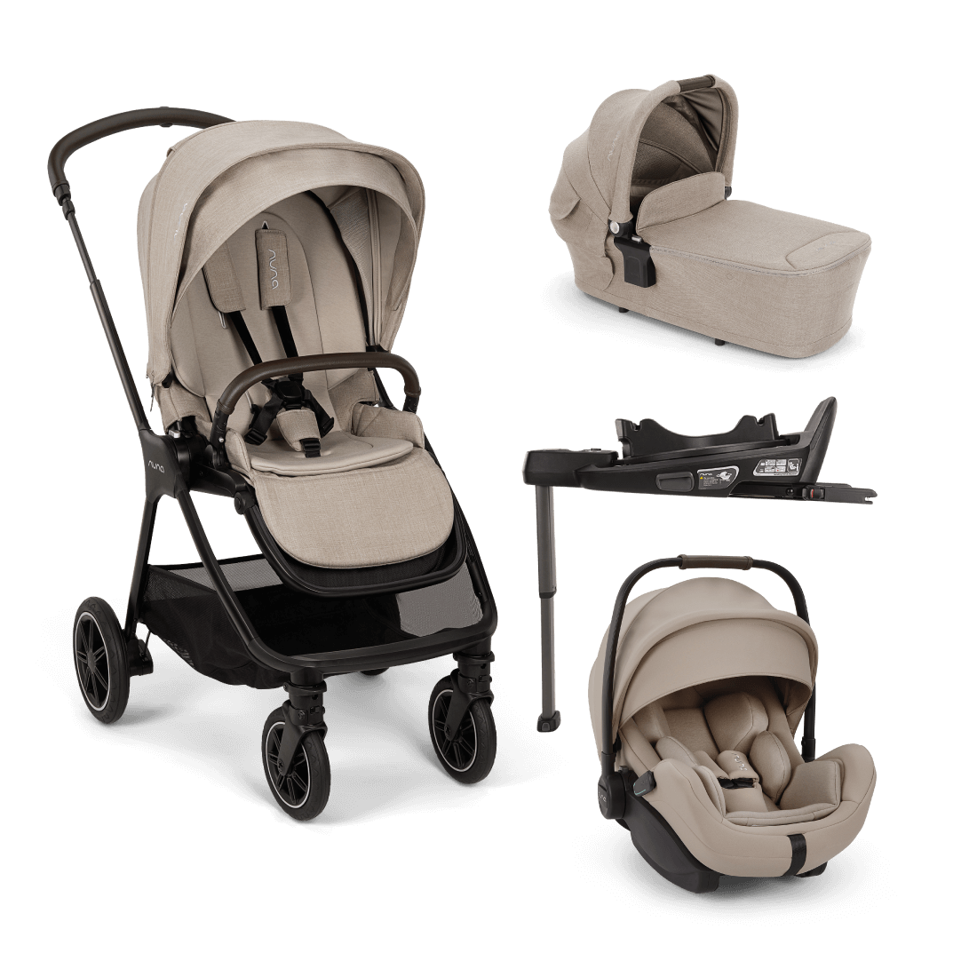 triv™ next + lytl™ + arra™ flex + base™ curv travel system