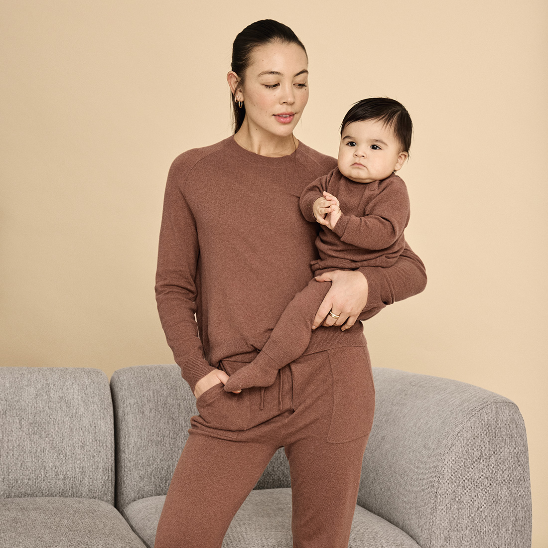 Cashmere Mother's Two-Piece Sweater Set