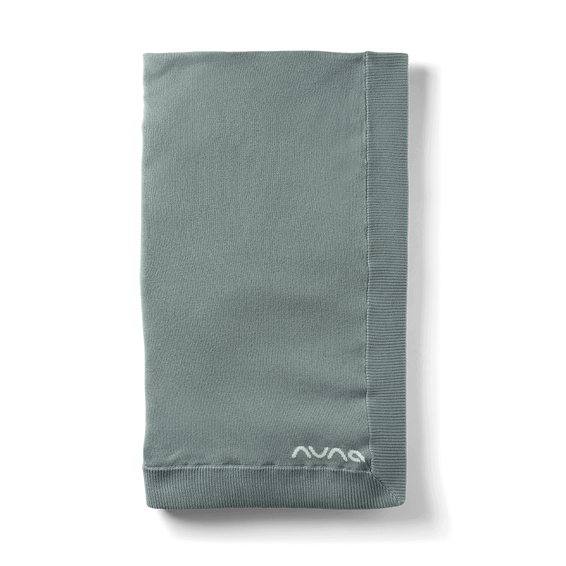 The Nuna Cotton Blanket folded highlighting the Nuna logo in Athens fashion