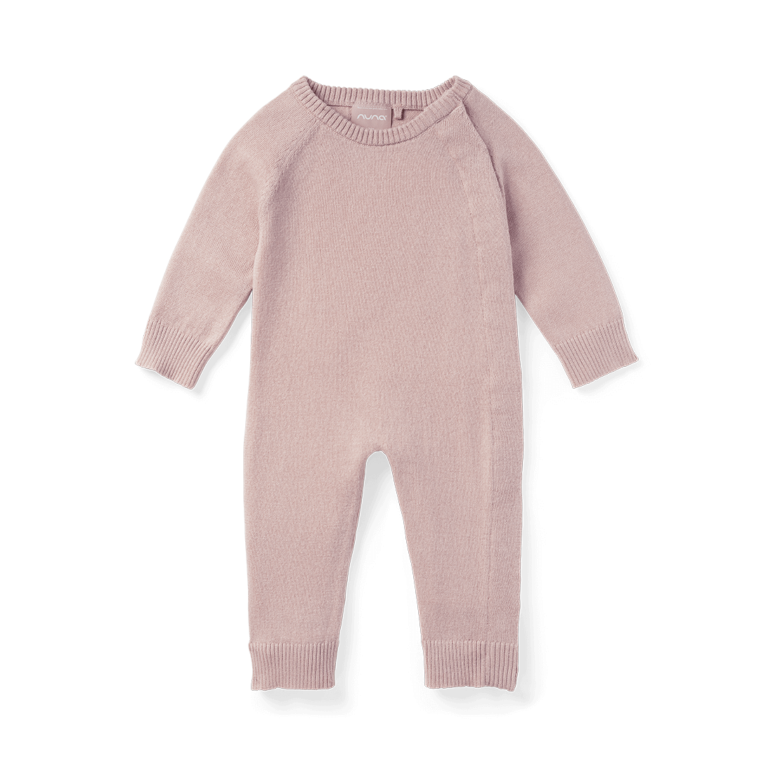 A front image of the Nuna Cotton Onesie in Dusty Mauve fashion