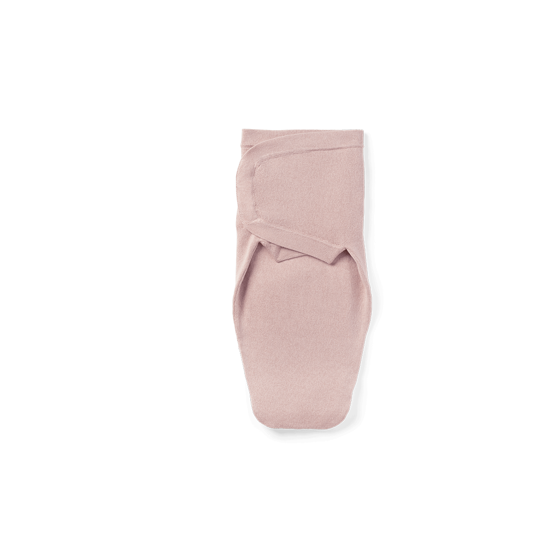 A front image of the Nuna Cotton Swaddle closed in Dusty Mauve fashion