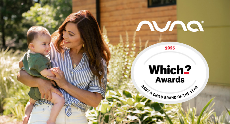 2025 Which? Awards logo: Nuna awarded Baby and Child Brand of the Year
