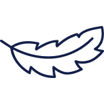 Hypoallergenic icon of a feather lightly falling